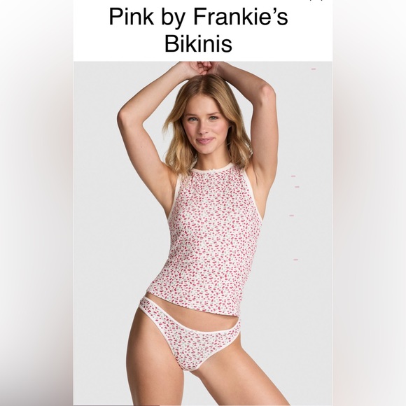 SALE! 🔥 2ND LISTING PINK BY FRANKIES BIKINIS NIGHTTIME TANK TOP AND PANTY SET - Picture 1 of 6